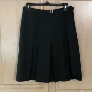 ANNE KLEIN SKIRT pleated Front Grey Size 4P Belted Lined